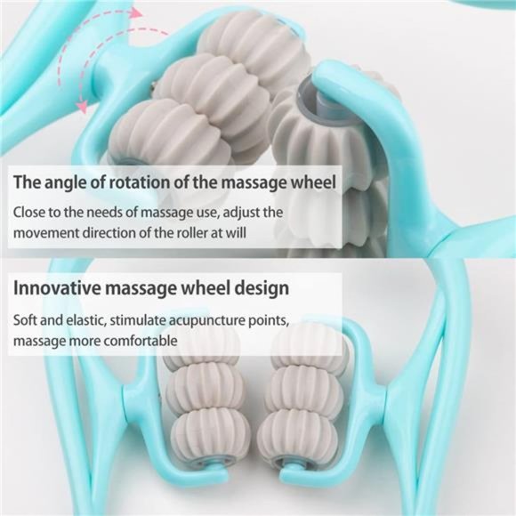 Neck Massager Cervical, Double Roller Shoulder Relaxer, Handheld - Picture 3 of 7